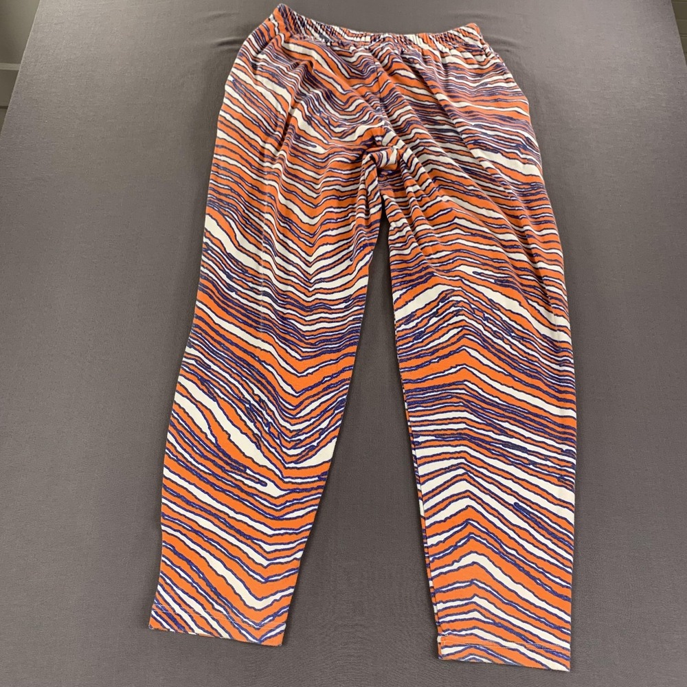 VTG Denver Broncos Pants Mens Large Orange Blue NFL Football Zubaz USA 32x32 - Picture 9 of 16